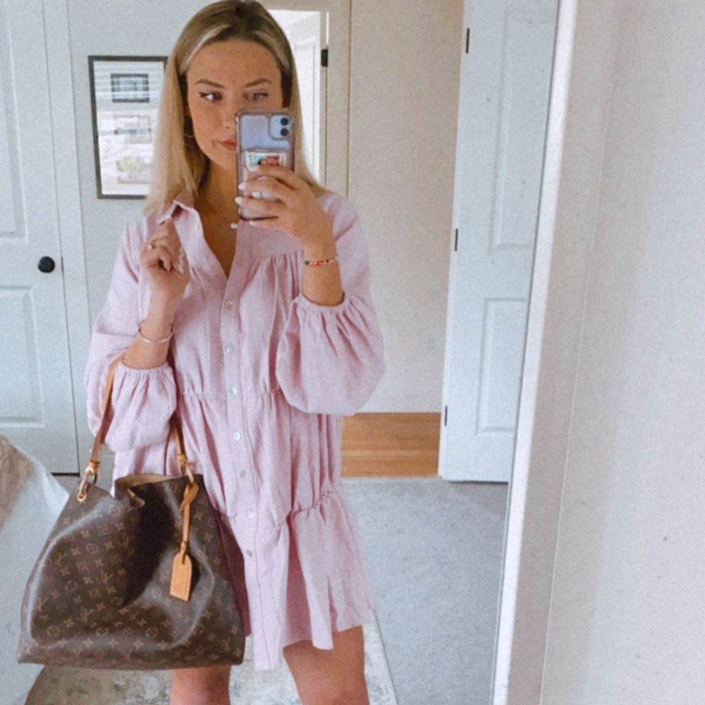 Petal and Pup Lilac Button Down Shift Dress